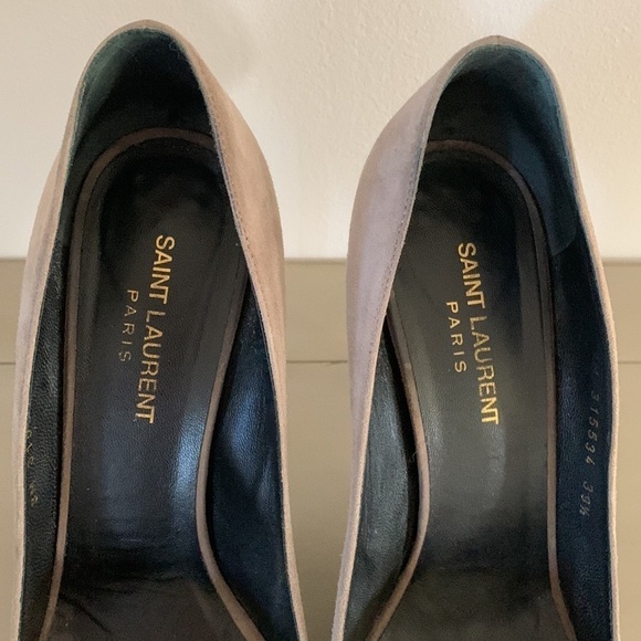 Saint Laurent Gray Suede Pointed Toe Pumps 39.5 - Picture 4 of 10
